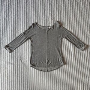 Gray light weight drop shoulder sweater